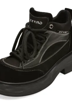 Ghete GRYXX negre, 25070, din piele naturala imagine