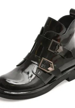 Ghete GRYXX negre, 3816002, din piele naturala lacuita imagine