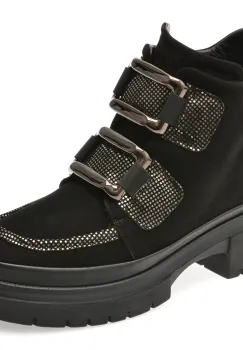 Ghete GRYXX negre, 386469, din piele intoarsa imagine