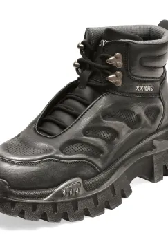 Ghete GRYXX negre, 42455, din piele naturala imagine