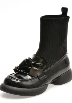 Ghete GRYXX negre, 5W306T, din piele naturala lacuita imagine