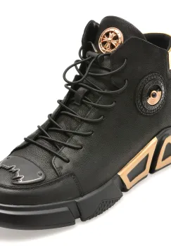 Ghete GRYXX negre, 85109, din piele naturala imagine