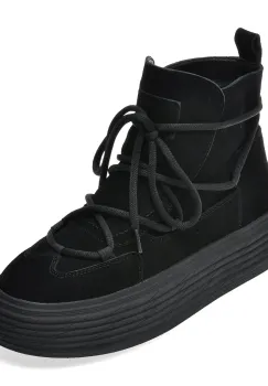 Ghete GRYXX negre, F005S, din piele intoarsa imagine