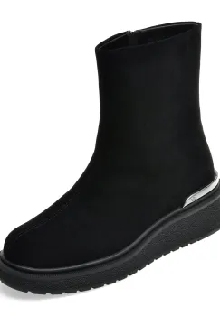 Ghete IMAGE negre, H275M, din piele intoarsa imagine