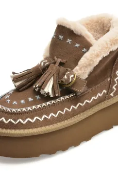 Ghete O-JOO gri, GWEN ETNO, din piele intoarsa imagine