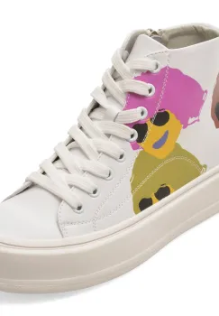 Ghete PASS COLLECTION albe, KL60005, din piele naturala imagine