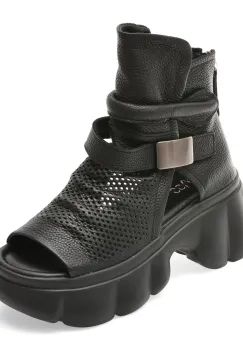 Ghete PASS COLLECTION negre, LY60006, din piele naturala imagine