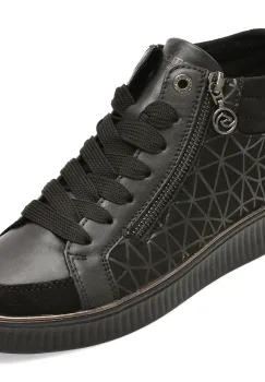 Ghete REMONTE negre, D2E70, din material textil si piele naturala imagine