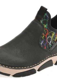 Ghete RIEKER negre, 45957, din piele ecologica imagine