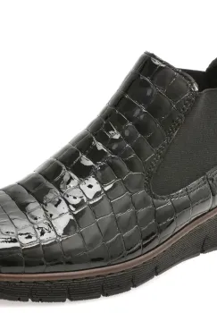 Ghete RIEKER negre, 53794, din piele croco imagine