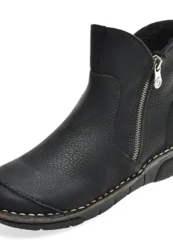 Ghete RIEKER negre, 73357, din piele ecologica imagine