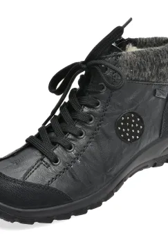 Ghete RIEKER negre, L7110, din piele naturala imagine