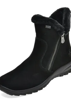 Ghete RIEKER negre, L7162, din piele intoarsa imagine
