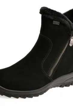 Ghete RIEKER negre, L7162, din piele intoarsa imagine