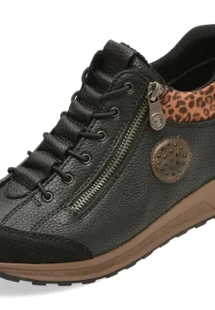Ghete RIEKER negre, N1457, din piele ecologica imagine