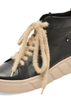 Ghete RIEKER negre, W2661, din piele naturala imagine