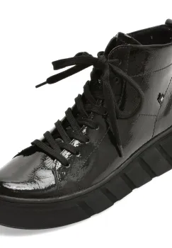 Ghete RIEKER negre, W2661, din piele naturala lacuita imagine