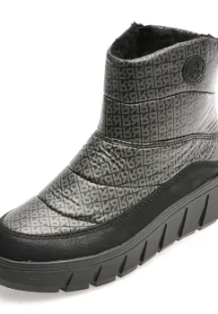 Ghete RIEKER negre, Y3552, din material textil imagine