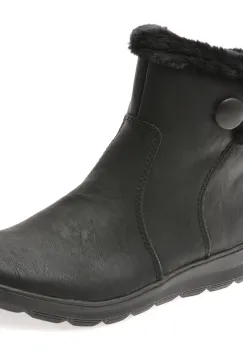 Ghete RIEKER negre, Z0080, din piele ecologica imagine