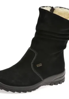 Ghete RIEKER negre, Z7171, din piele intoarsa imagine