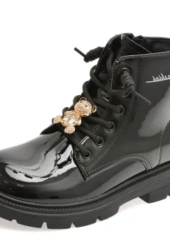 Ghete SELECTION KIDS negre, 532207, din piele naturala imagine