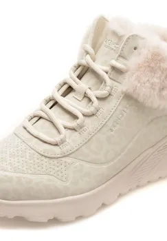 Ghete SKECHERS albe, UNO LITE, din piele ecologica imagine
