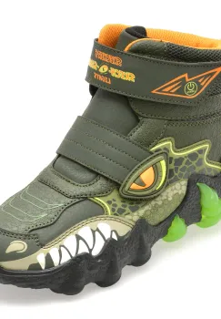 Ghete SKECHERS kaki, SKECH-O-SAURUS LIGHTS 2.0, din piele ecologica imagine