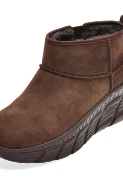 Ghete SKECHERS maro, BOBS B FLEX HI, din piele intoarsa imagine