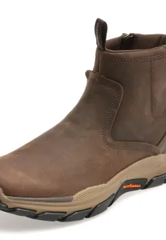 Ghete SKECHERS maro, RESPECTED, din piele naturala imagine