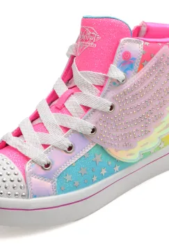 Ghete SKECHERS roz, TWI-LITES 2.0, din piele ecologica imagine