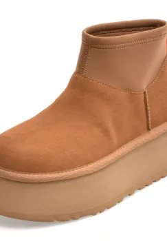 Ghete UGG maro, CLASSIC MINI DIPPER, din piele intoarsa imagine
