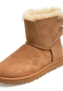 Ghete UGG maro, MINI BAILEY BOW II, din piele intoarsa imagine