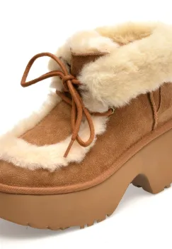 Ghete UGG maro, NEW HEIGHTS LACE UP, din piele intoarsa imagine