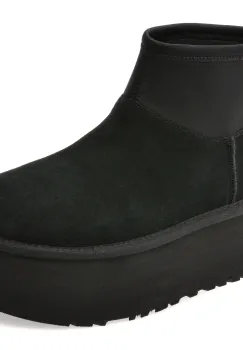 Ghete UGG negre, CLASSIC MINI DIPPER, din piele intoarsa imagine