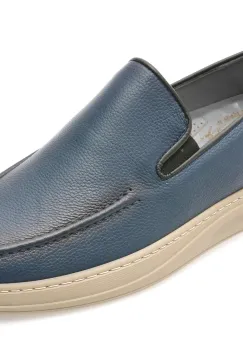 Mocasini BITE THE BULLET bleumarin, OY970, din piele naturala imagine