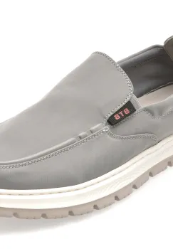 Mocasini BITE THE BULLET gri, HLM003, din material textil imagine