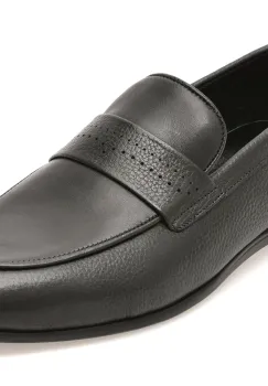 Mocasini BITE THE BULLET negri, FH412, din piele naturala imagine