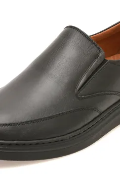 Mocasini BITE THE BULLET negri, UZ362, din piele naturala imagine