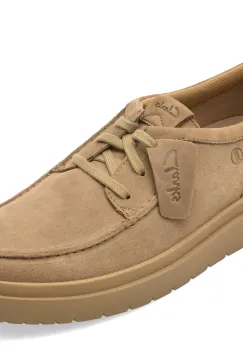 Mocasini CLARKS gri, POLDEN MOC, din piele intoarsa imagine