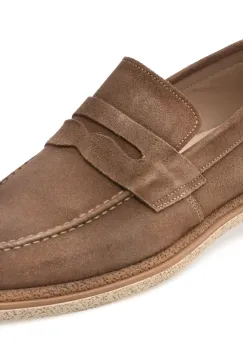 Mocasini eleganti BITE THE BULLET gri, 6952, din piele intoarsa imagine