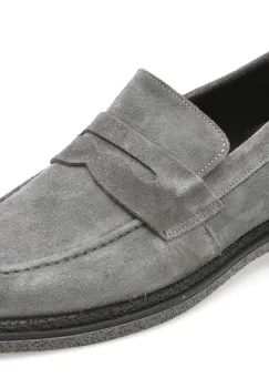 Mocasini eleganti BITE THE BULLET gri, 6952, din piele intoarsa imagine