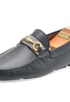 Mocasini eleganti LE COLONEL bleumarin, 60863, din piele naturala imagine