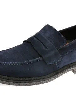 Mocasini eleganti OTTER bleumarin, 6952, din piele intoarsa imagine