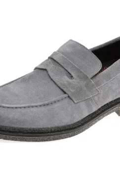Mocasini eleganti OTTER gri, 6952, din piele intoarsa imagine