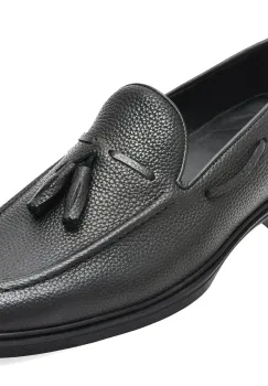 Mocasini eleganti OTTER negri, FH405, din piele naturala imagine