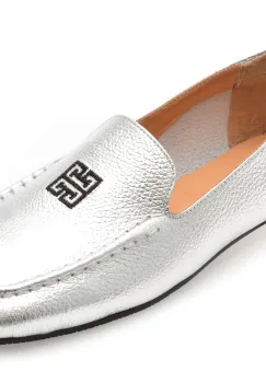 Mocasini EPICA argintii, 6926006, din piele naturala imagine