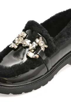 Mocasini EPICA negri, 4A495, din piele naturala lacuita imagine