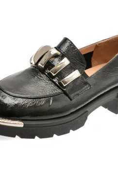 Mocasini EPICA negri, 574257, din piele naturala lacuita imagine