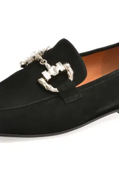 Mocasini EPICA negri, E30571A, din piele intoarsa imagine