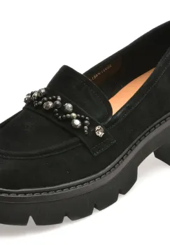 Mocasini EPICA negri, P481, din piele intoarsa imagine